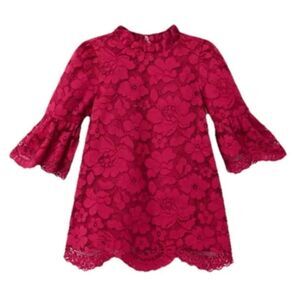 Janie and Jack The Leading Lace Dress Girls Dark Berry Sz 12 NWT